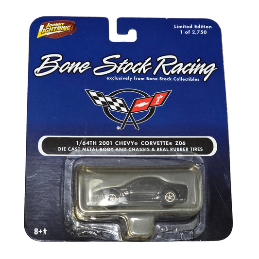 2007 Johnny Lightning Bone Stock Racing 2001 Chevy Corvette Z06 Black 1:64