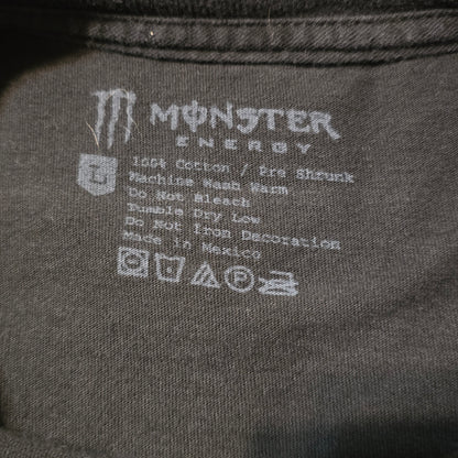 Monster Energy Black Neon Green Claw Logo T-Shirt Short Sleeve Adult Tee