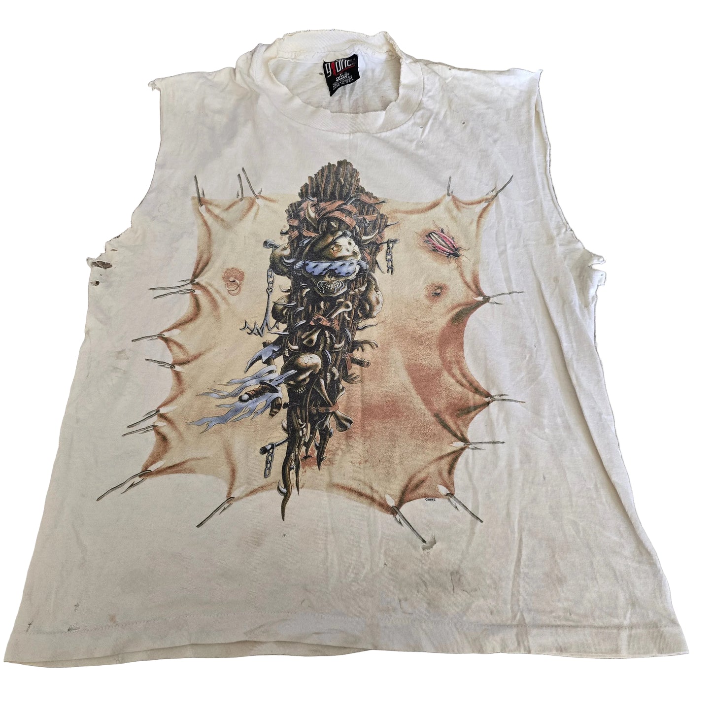 Vintage Megadeth Youthanasia Tour Distressed Cut Off Band Tee