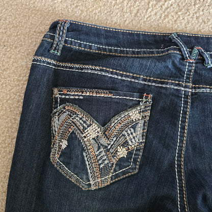 Hydraulic Jeans Size 16 Dark Wash Bootcut Y2K Embroidered