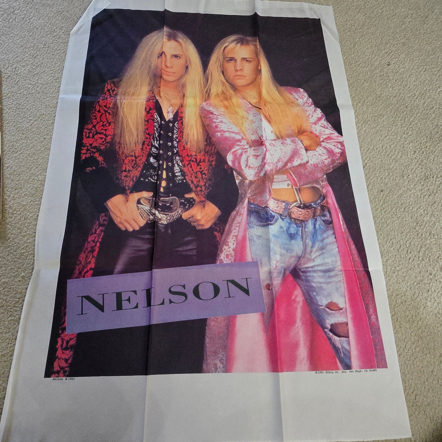 Vintage 1991 Nelson Poster Lot Poster Book + Fabric Wall Hanging 90s Rock Glam Metal Memorabilia Ricky Matthew Nelson
