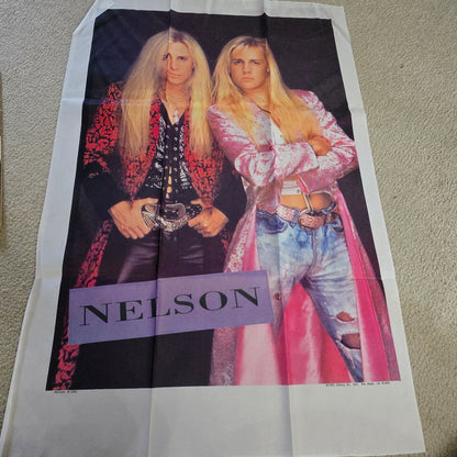 Vintage 1991 Nelson Poster Lot Poster Book + Fabric Wall Hanging 90s Rock Glam Metal Memorabilia Ricky Matthew Nelson