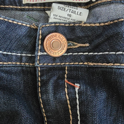 Hydraulic Jeans Size 16 Dark Wash Bootcut Y2K Embroidered