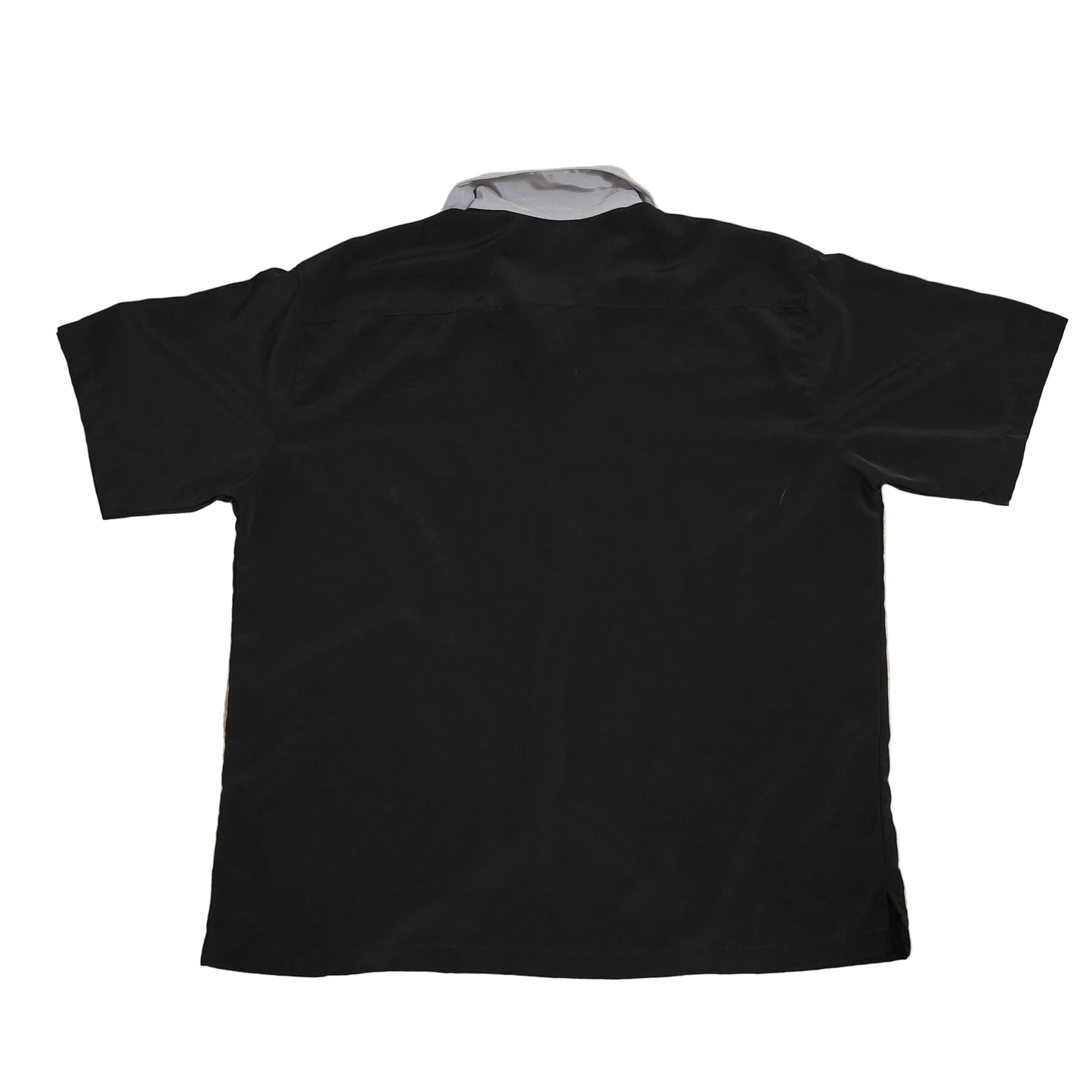 Philippe Marcel Black Gray Bowling Shirt Short Sleeve Button Front Size Large