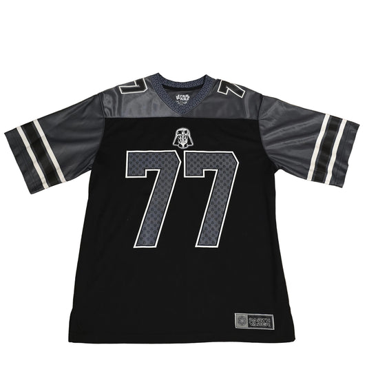 Star Wars Darth Vader 77 Black Gray Football Style Jersey Shirt Size Large