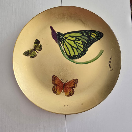 Vintage Decorative Butterfly Plate – Signed Art Plate