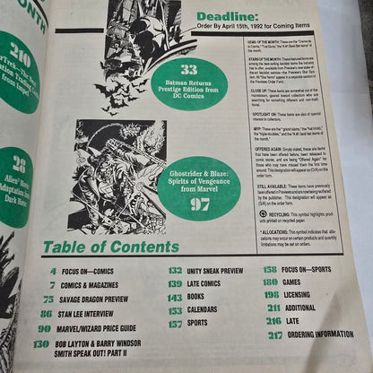 PREVIEWS Vol. II No. 4 (April 1992) – Diamond Comic Distributors Catalog