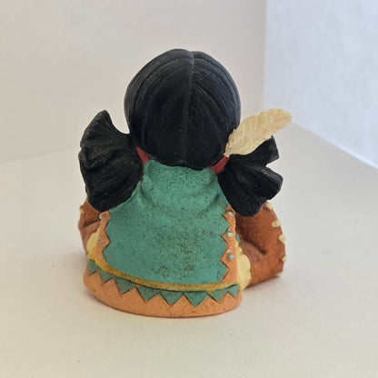Friends of the Feather – Girl with WolfFigurine – Enesco – Karen Hahn