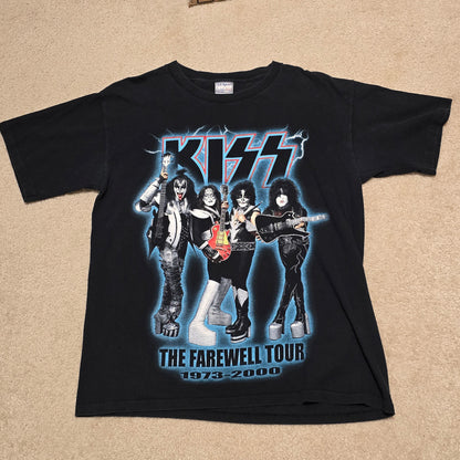 Vintage 2000 KISS Farewell Tour T-Shirt World Tour 2000 All Sport L Band Tee