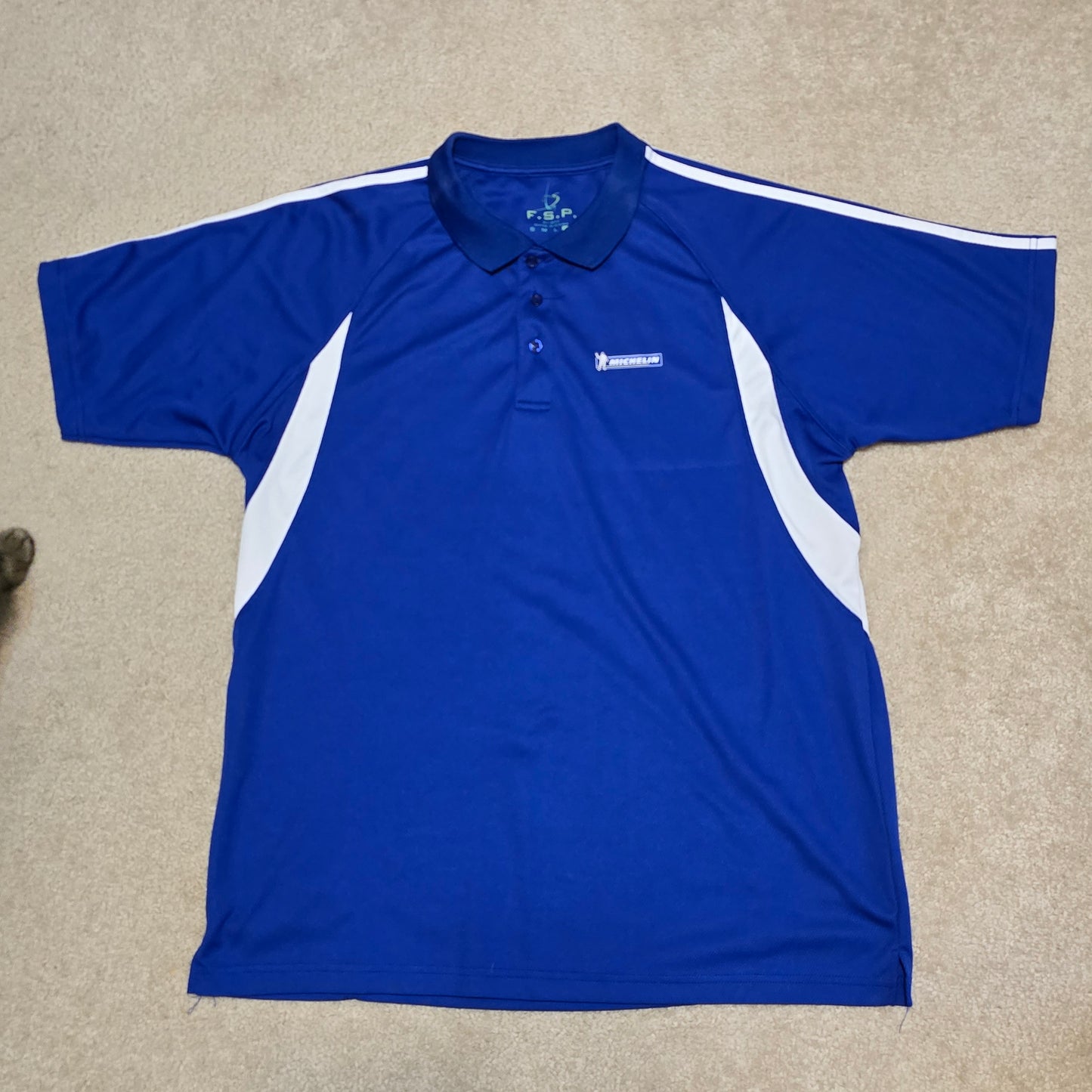 Michelin F.S.P. by HTT Performance Polo Shirt Blue White XL