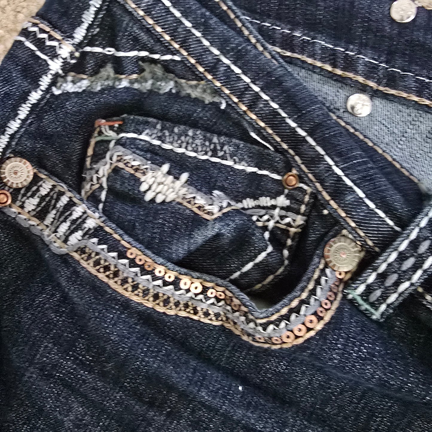 Hydraulic Jeans Size 16 Dark Wash Bootcut Y2K Embroidered
