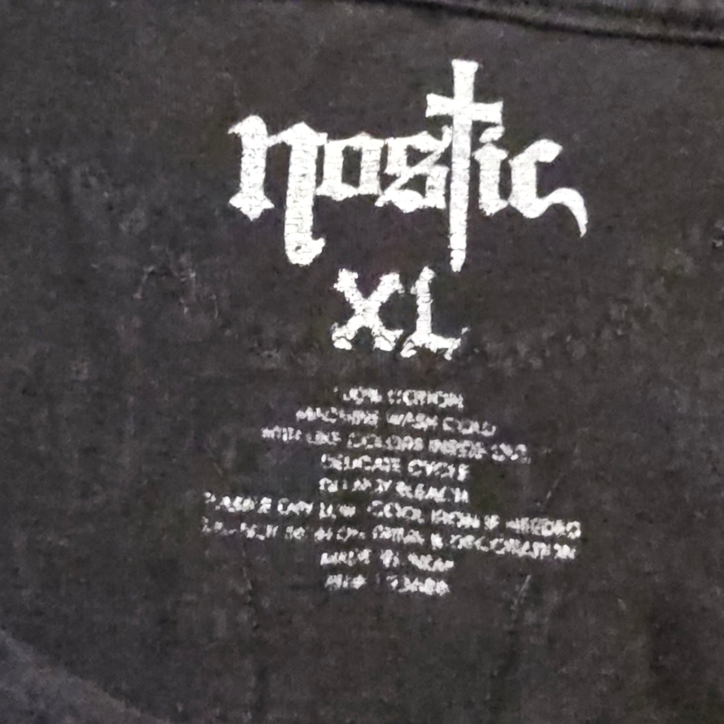 Nostic Studded Cross Polo Shirt Black Gothic Graphic Tee Size XL Made in USA