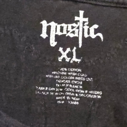 Nostic Studded Cross Polo Shirt Black Gothic Graphic Tee Size XL Made in USA