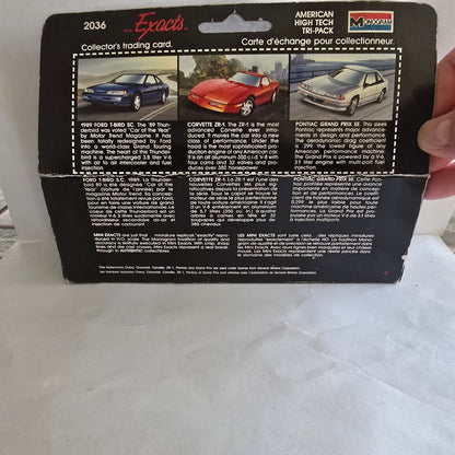 Monogram Mini Exacts 1:87 Tri-Pack Die-Cast Set Ford T-Bird, Corvette, Pontiac