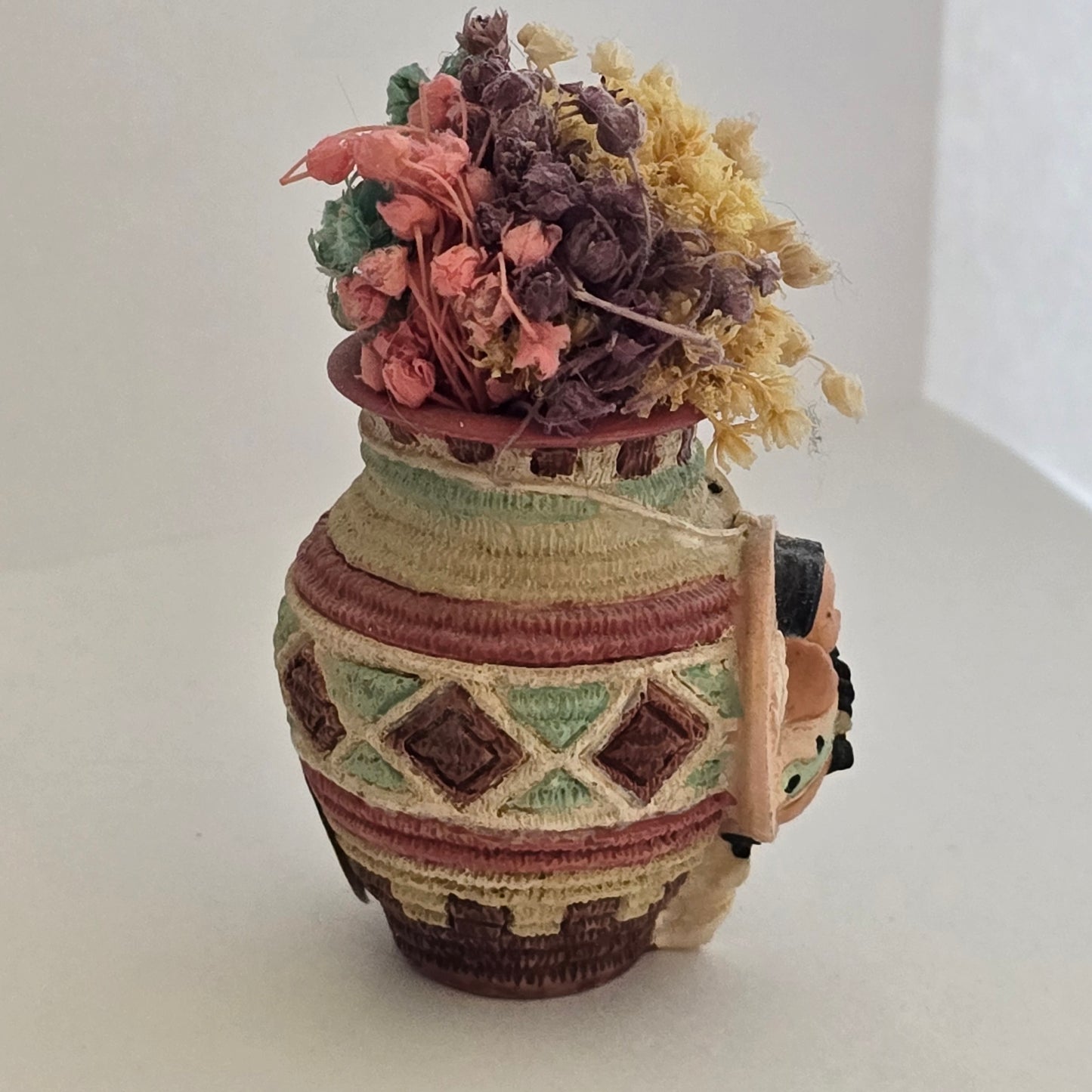 1997 Enesco Friends of the Feather Vase Figurine 303364 by Karen Hahn