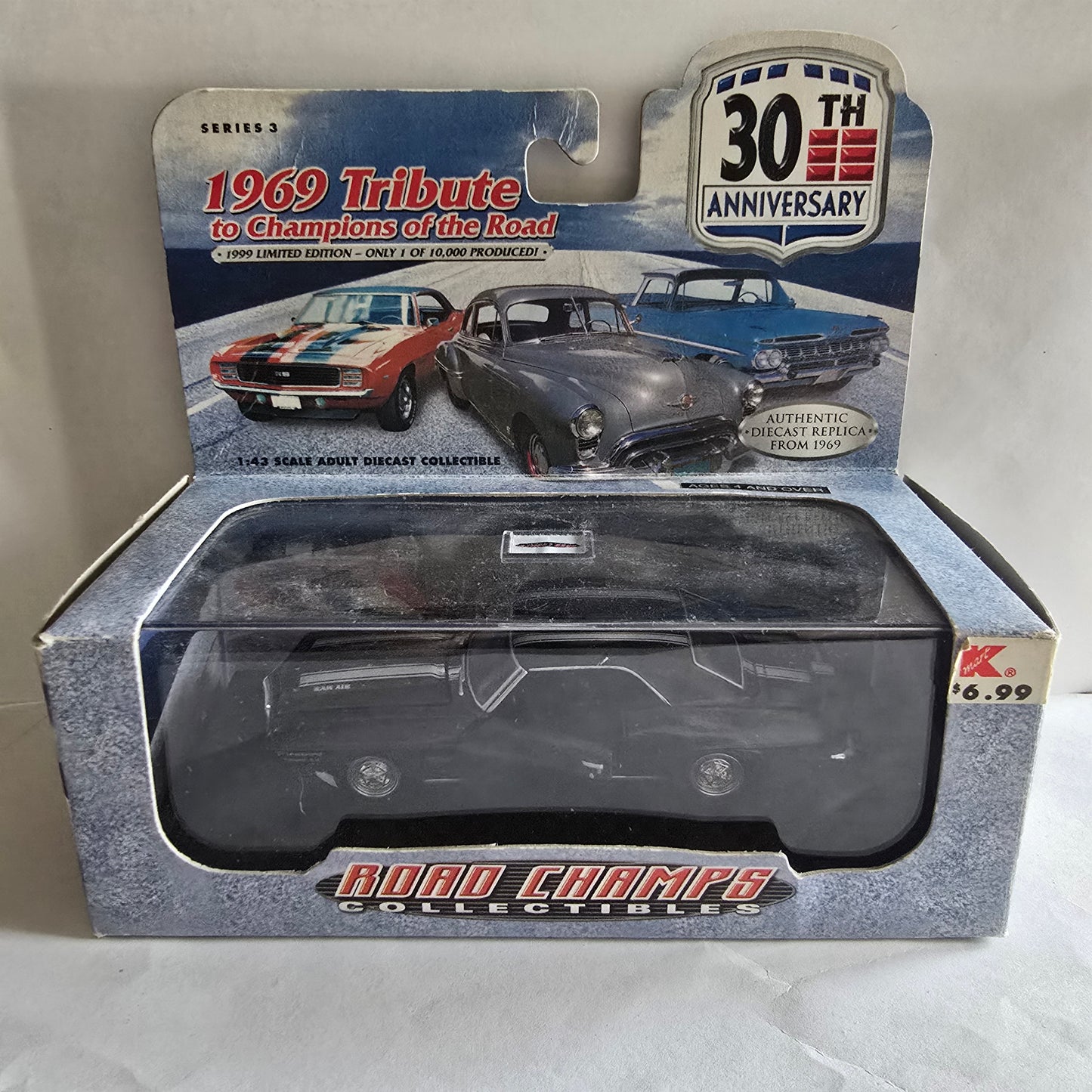 Road Champs 1969 Tribute Series 3 Die-Cast Collectible 1:43 w/ Display Case