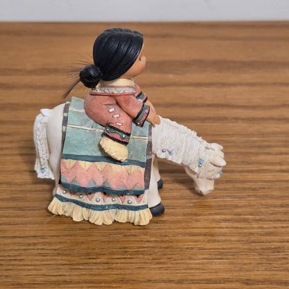 1998 Enesco Friends of the Feather Girl on Horse Figurine by Karen Hahn