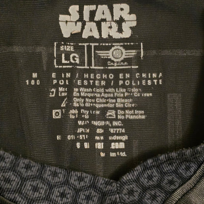 Star Wars Darth Vader 77 Black Gray Football Style Jersey Shirt Size Large