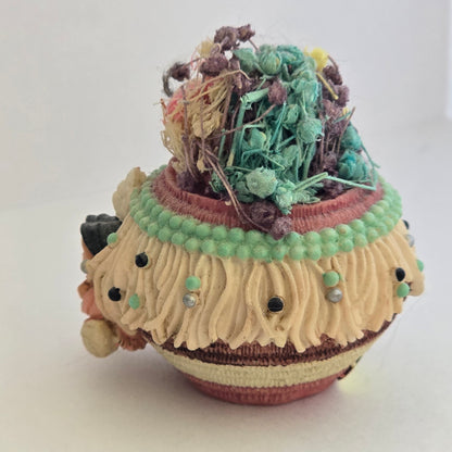 1997 Enesco Karen Hahn Native American Basket Figurine – Two Girls Holding Basket – #303364