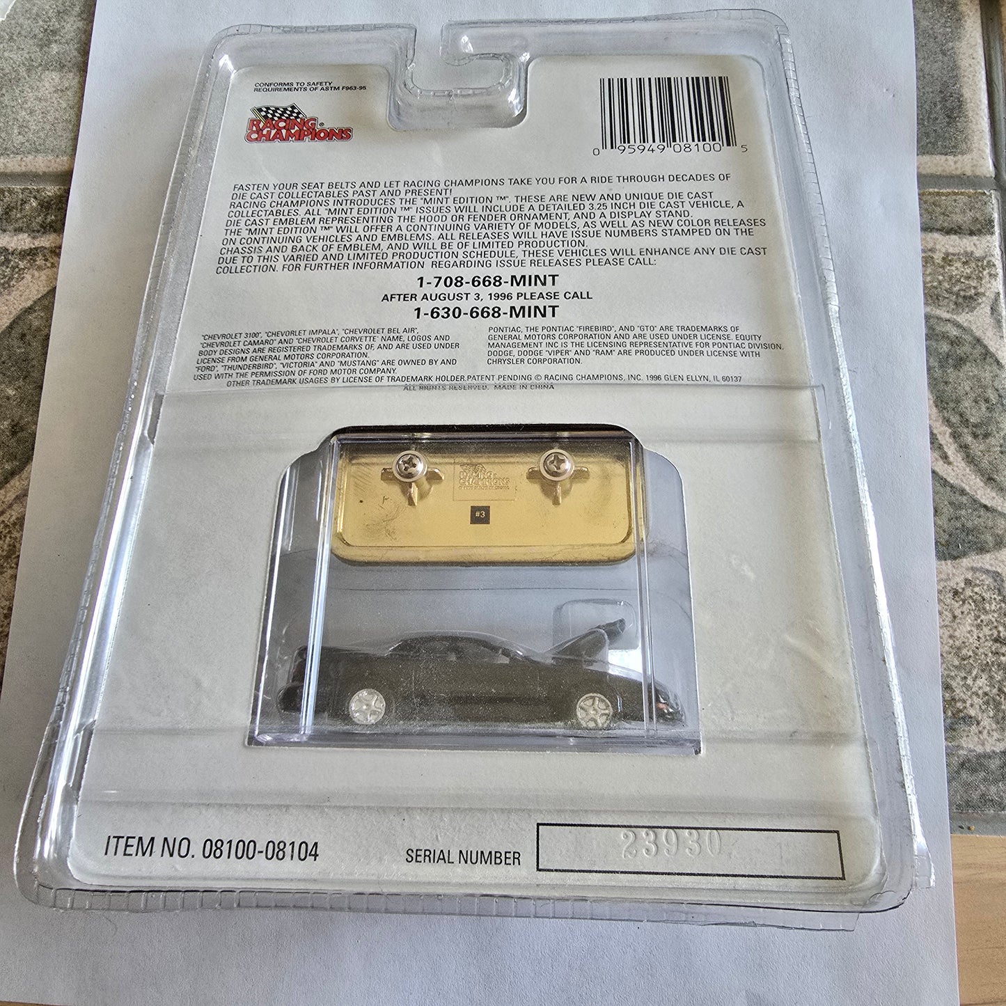 Racing Champions Mint Edition 1996 Pontiac Firebird Die-Cast Car New Sealed