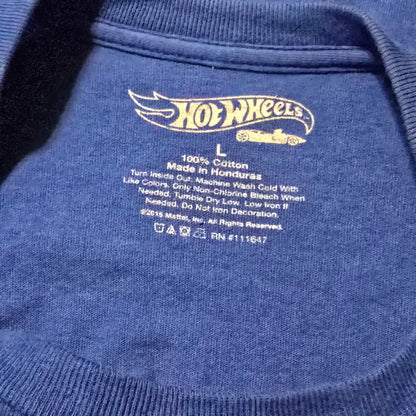 Hot Wheels Logo Blue Graphic Tee – Men’s Large (2015 Mattel)