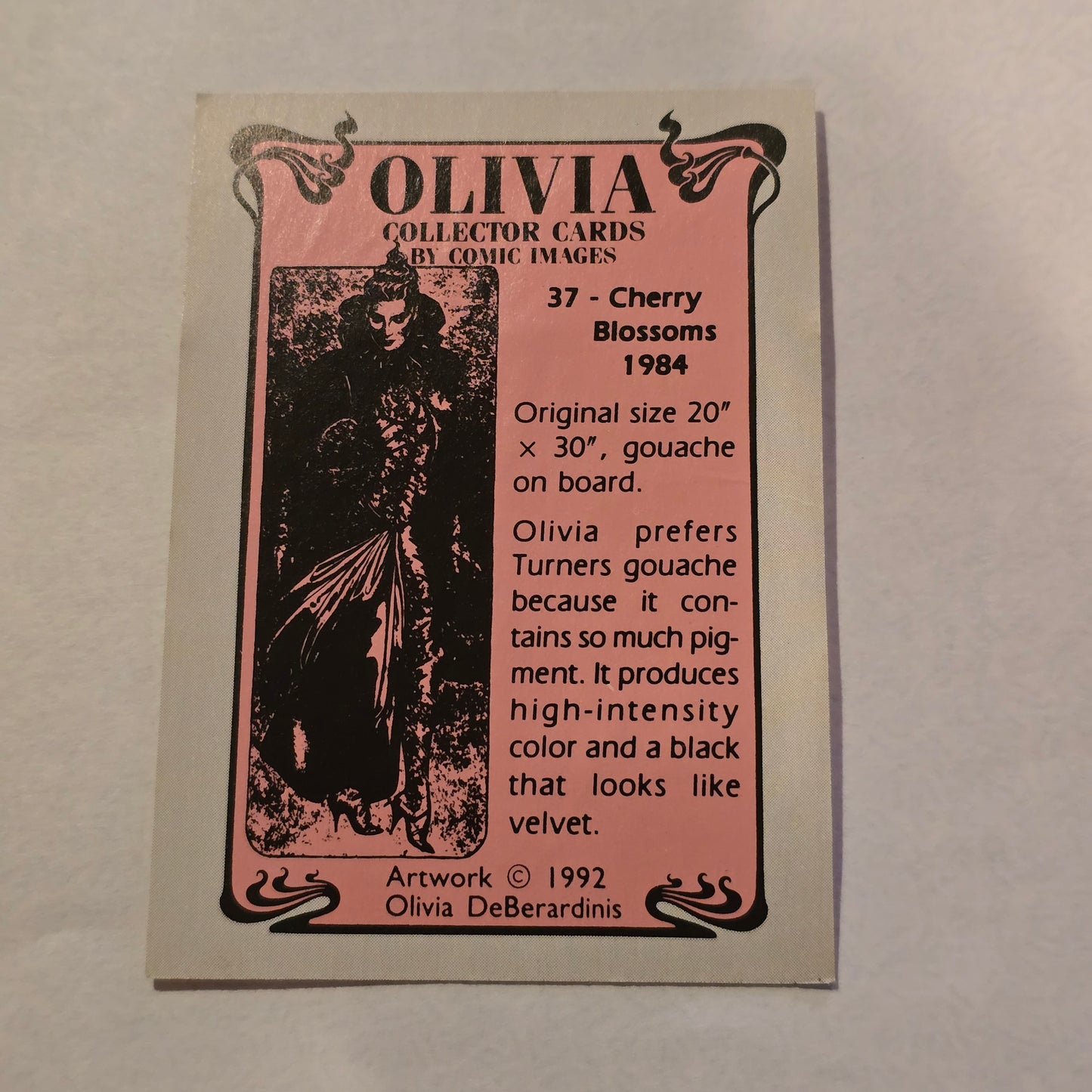Olivia DeBerardinis “Cherry Blossoms” #37 (1984) Vintage Collector Trading Card