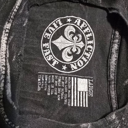 Affliction Live Fast Skull Headdress Tee Men’s Large — Born Free