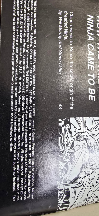 The Destroyer Vol 1 No 4 (Jan 1990) Marvel Magazine