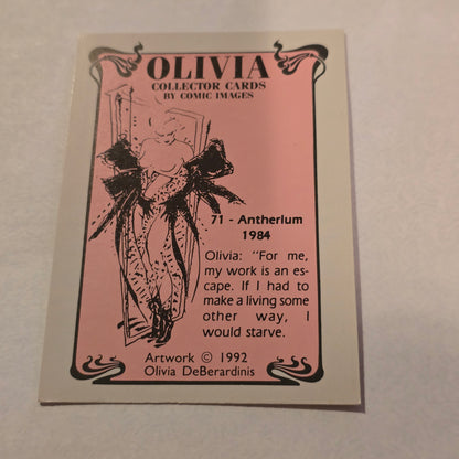 Olivia DeBerardinis “Antherlum” #71 (1984) Vintage Collector Trading Card