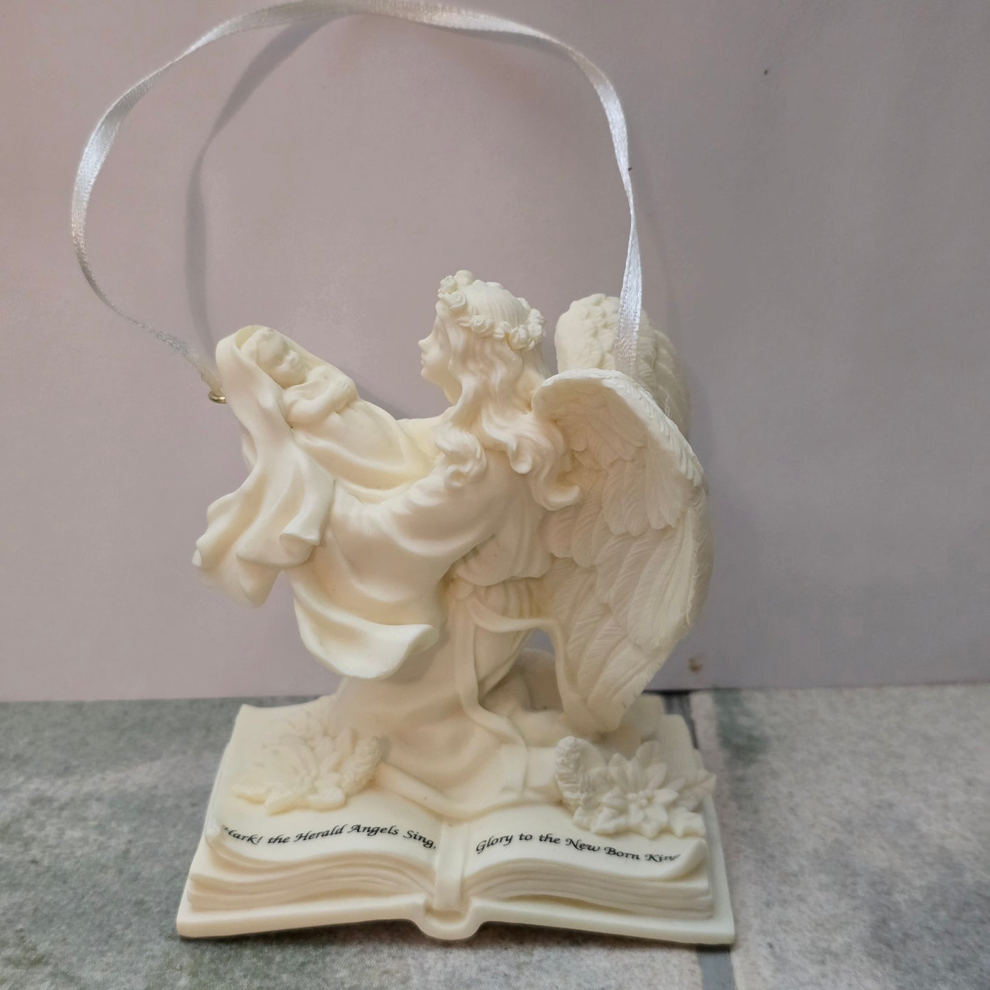 Roman Inc. Angel with Baby Jesus Ornament Figurine 2001 – Christmas Nativity – Hark the Herald Angels Sing