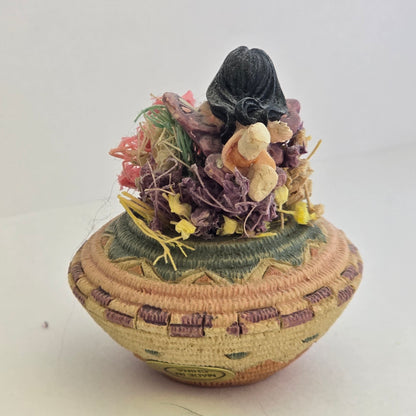 1997 Enesco Friends of the Feather Mini Basket Figurine 303364 Karen Hahn