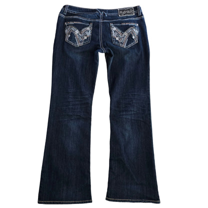 Hydraulic Jeans Size 16 Dark Wash Bootcut Y2K Embroidered