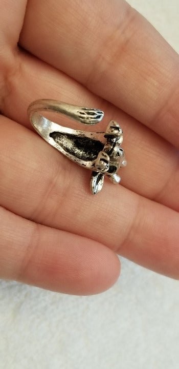Silver Tone Giraffe Ring
