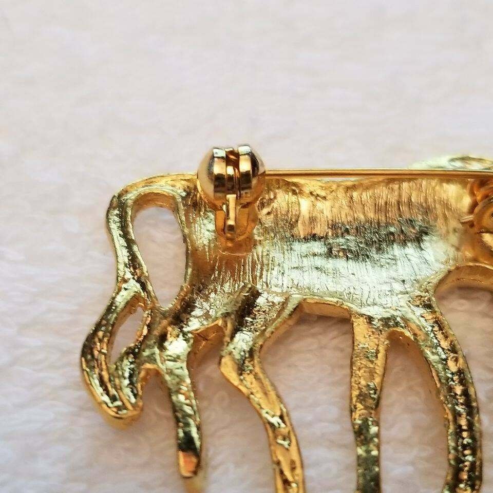 Gold Tone Zebra Brooch
