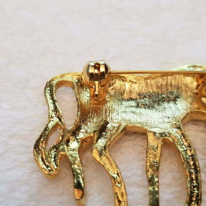 Gold Tone Zebra Brooch