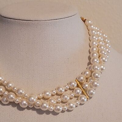 Multi-Strand Simulated Pearl Necklace