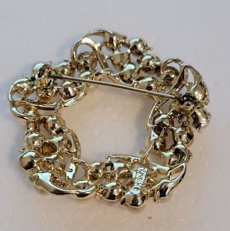 Vintage RSK Simulated Pearl brooch