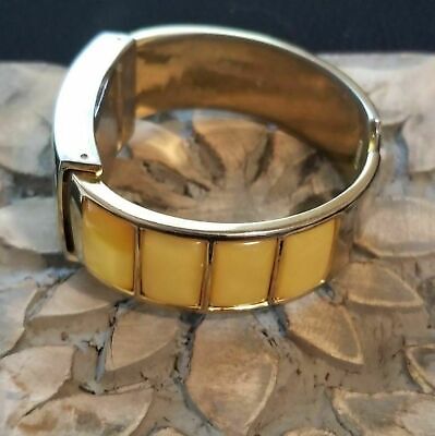 Silver and Yellow Clamper Watch By Peck & Peck