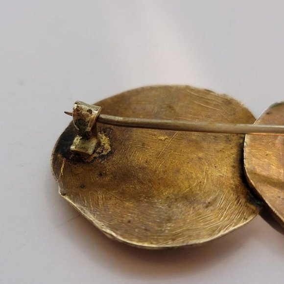 Vintage ROMA Copper Coin Brooch