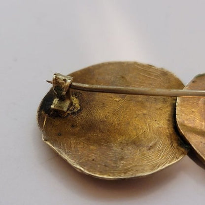 Vintage ROMA Copper Coin Brooch