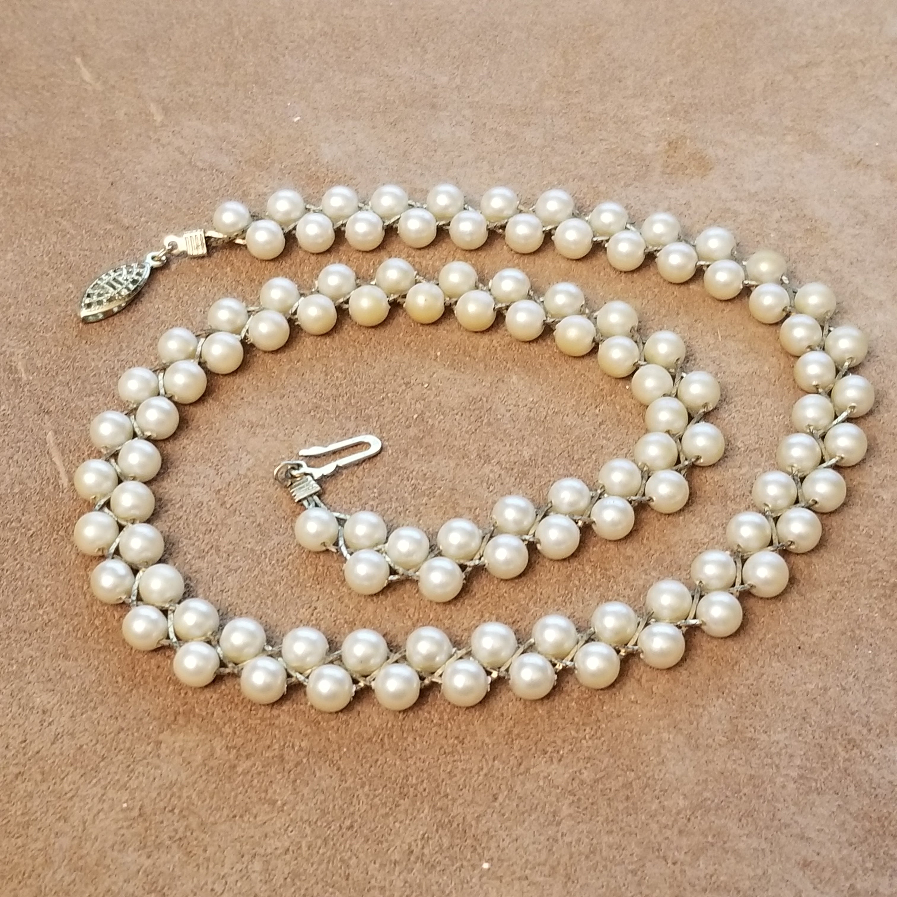 Vintage Avon Braided Simulated Pearl Chain Necklace