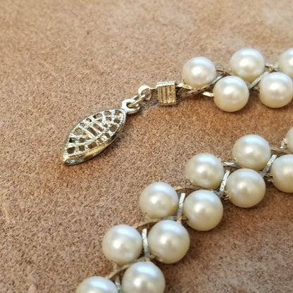 Vintage Avon Braided Simulated Pearl Chain Necklace