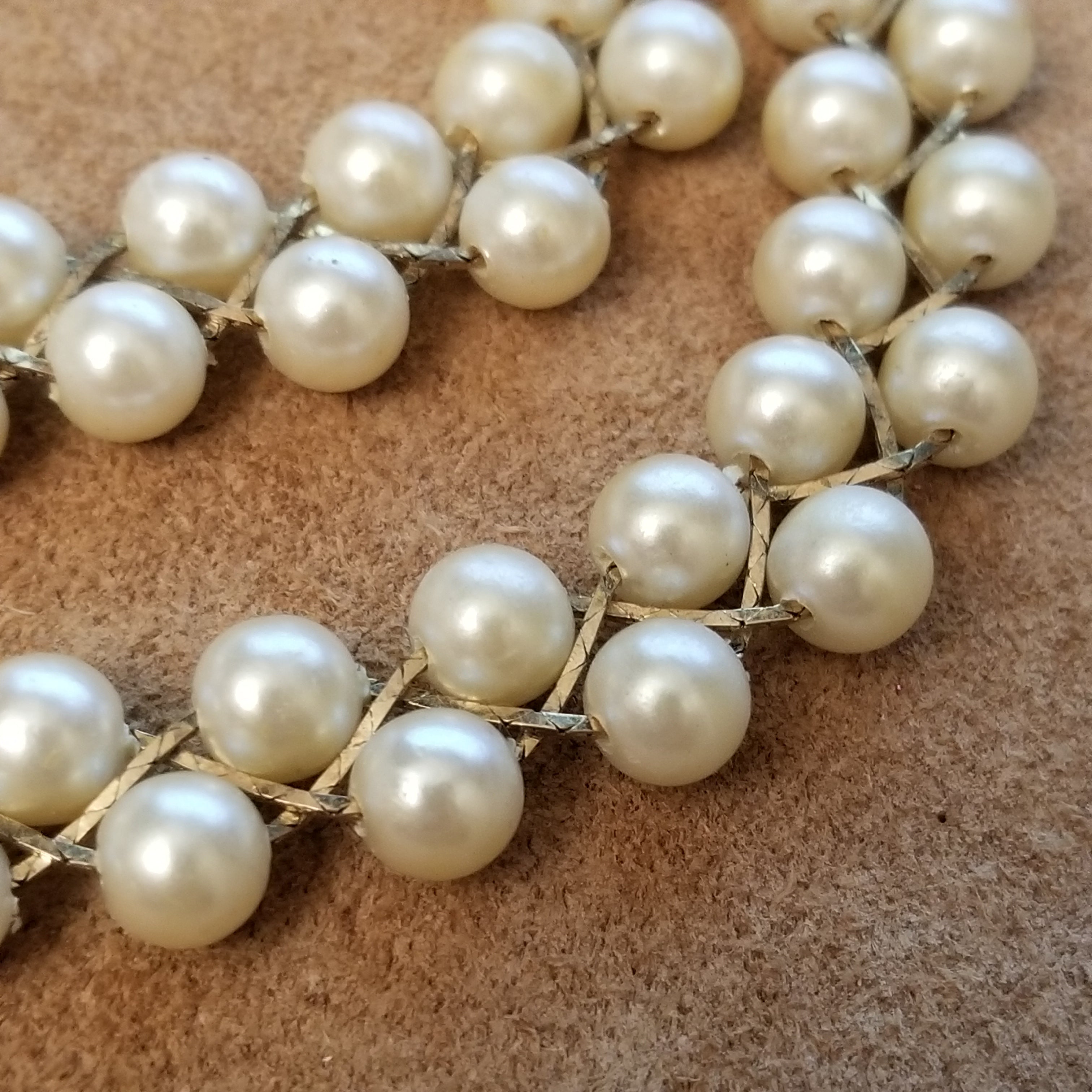 Vintage Avon Braided Simulated Pearl Chain Necklace