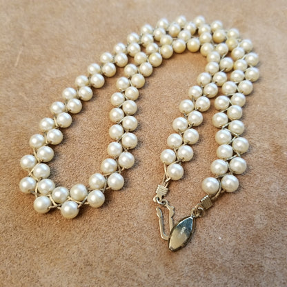 Vintage Avon Braided Simulated Pearl Chain Necklace