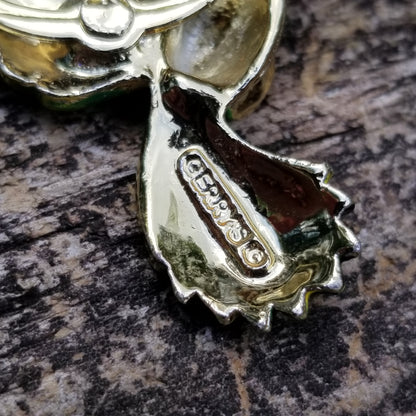 Vintage Green Bird Brooch
