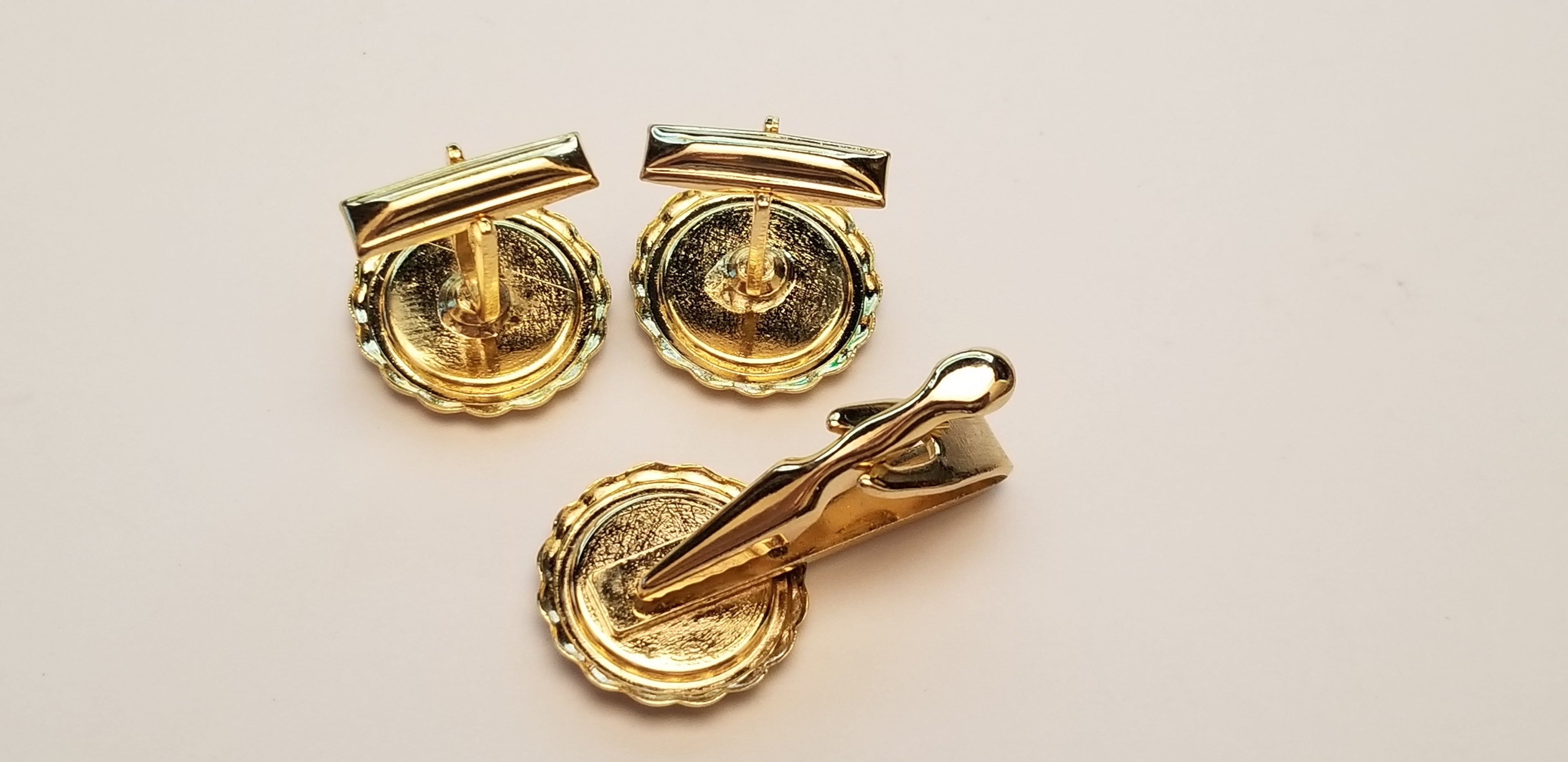 Gold Tone Enamel Cufflinks