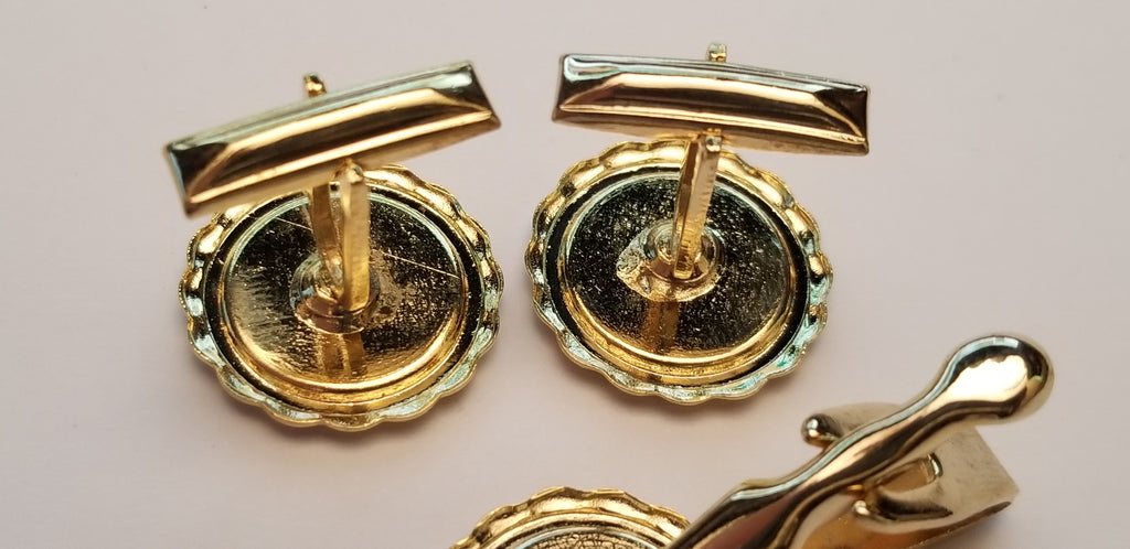 Gold Tone Enamel Cufflinks