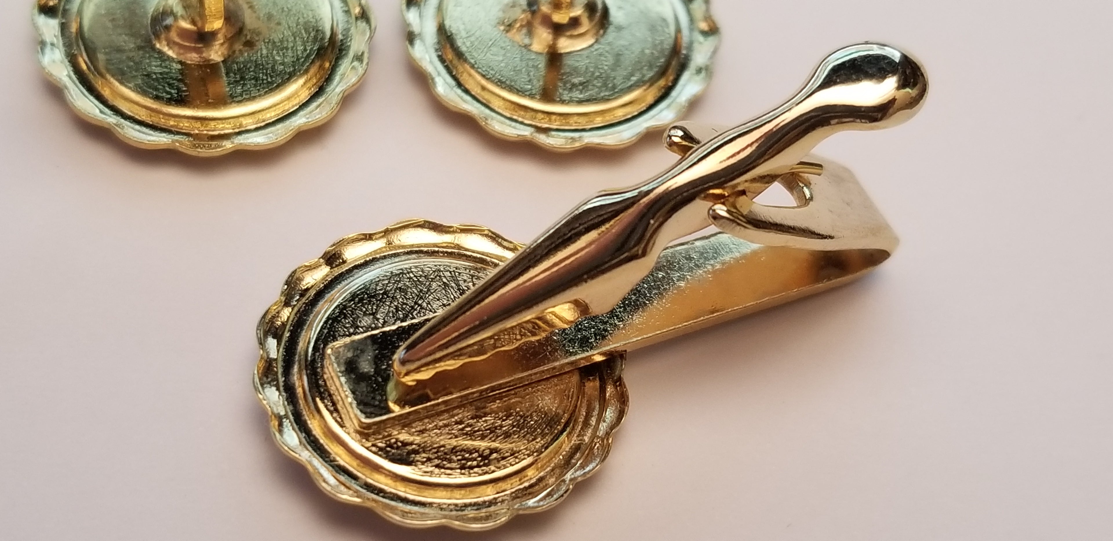 Gold Tone Enamel Cufflinks