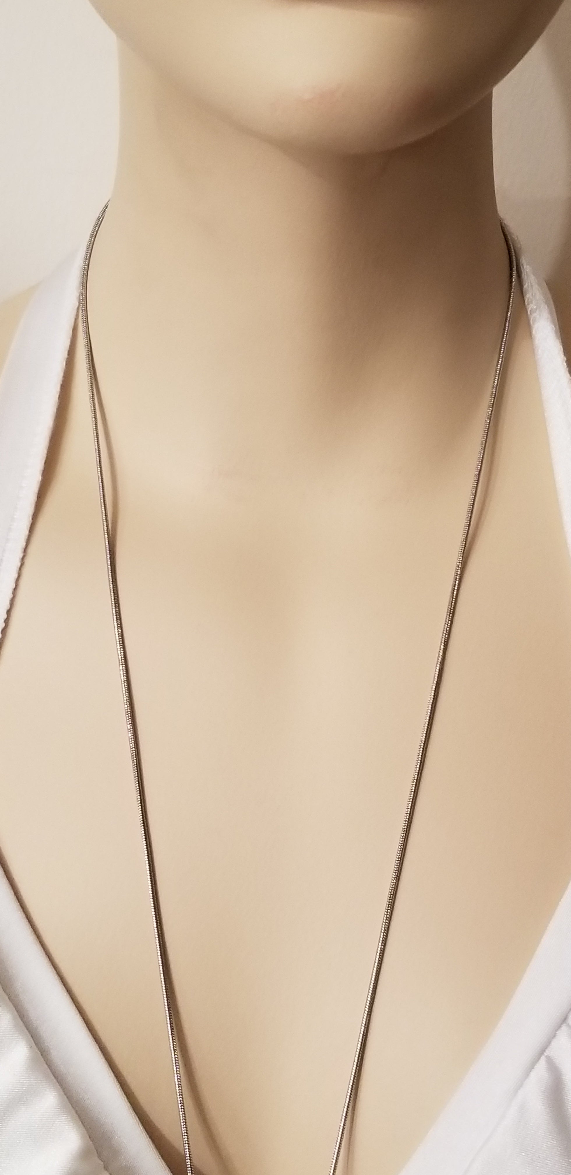 Chico's Silver Tone Simulated Pearl Lariat Necklace