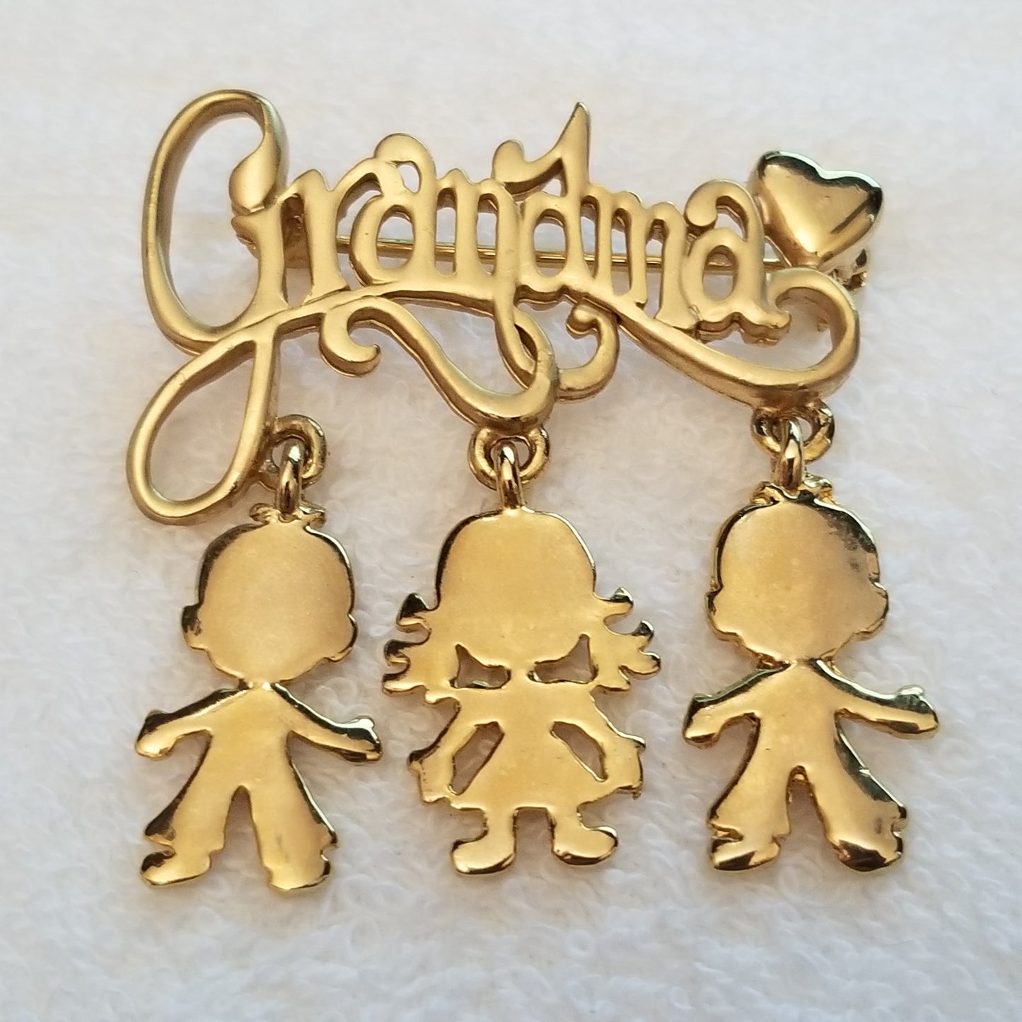Gold Tone Grandma Charm Brooch